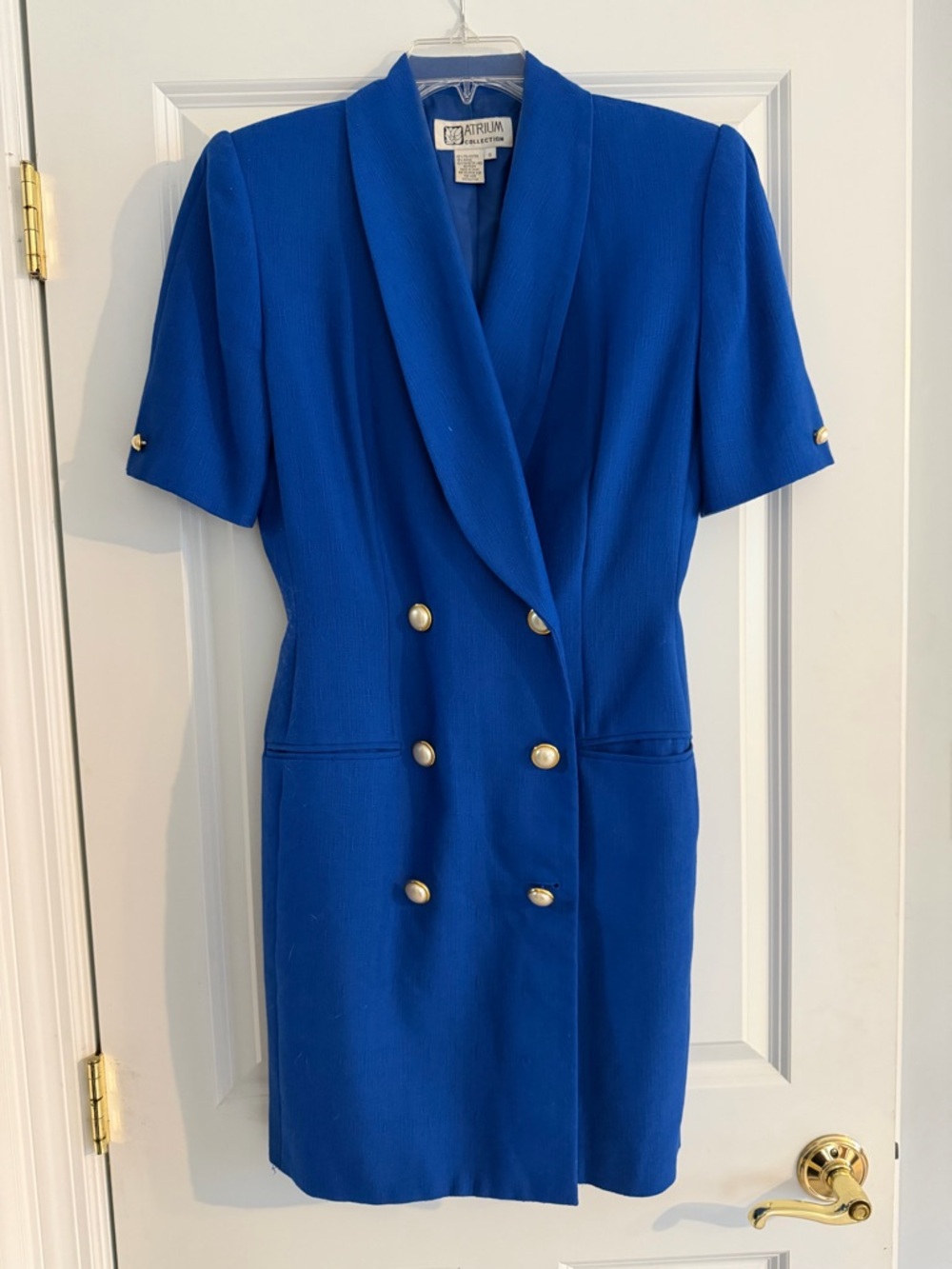 Vintage Royal Blue Double-Breasted Dress
